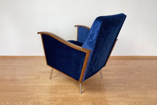 Bauhaus Tubular Armchairs in Velvet, 1960s, Set of 2-HDN-1743056