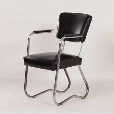 Bauhaus Tubular Chair with Armrests, 1930s-ZT-1291230