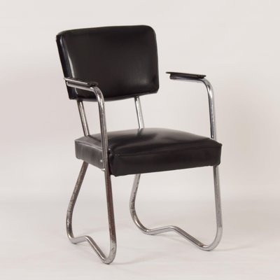 Bauhaus Tubular Chair with Armrests, 1930s-ZT-1291230