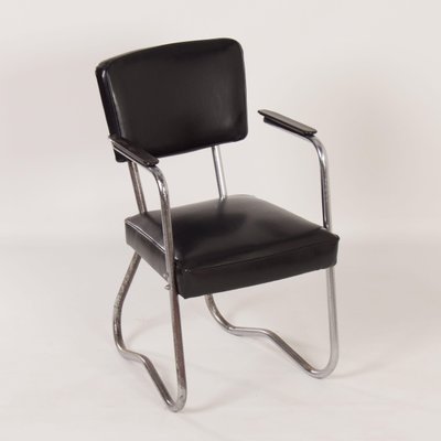 Bauhaus Tubular Chair with Armrests, 1930s-ZT-1291230