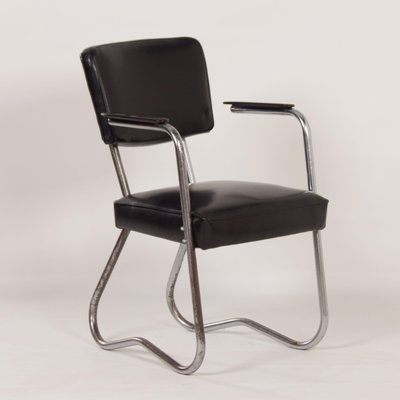 Bauhaus Tubular Chair with Armrests, 1930s-ZT-1291230