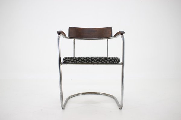 Bauhaus Tubular Steel Chrome Desk Chair, Czechoslovakia, 1930s-TZ-1153604