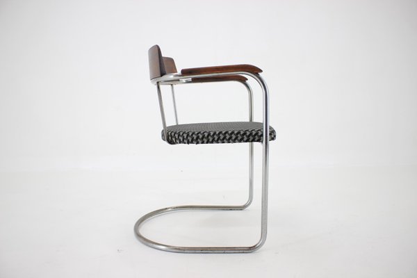 Bauhaus Tubular Steel Chrome Desk Chair, Czechoslovakia, 1930s-TZ-1153604