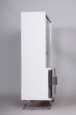 Bauhaus White Chrome-Plated Steel & Lacquered Wood Cabinet attributed to Vichr, 1930s-WHY-1767560