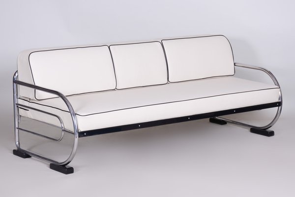 Bauhaus White Tubular Sofa by Robert Slezák, 1930s-WHY-1767776