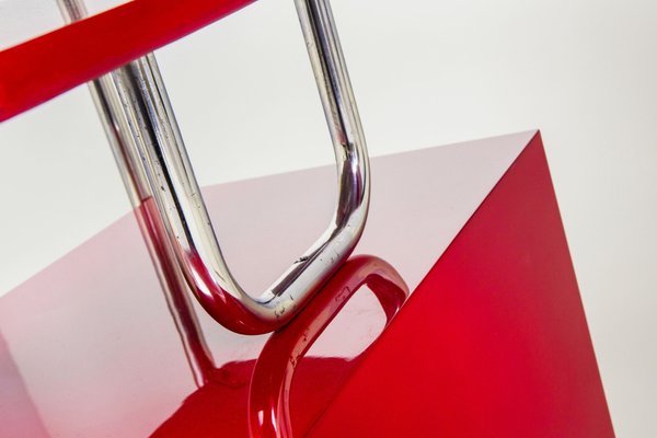 Bauhaus Writing Desk in Lacquered Wood & Chrome-Plated Steel, Germany, 1930s-WHY-1780353