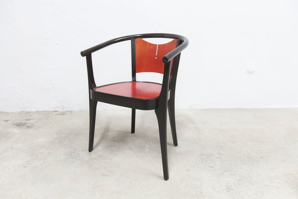 Baumann Armchairs Model Diese in Colour Wengé and Red from Pagnon Pelhaître, Set of 6-VQY-1744130