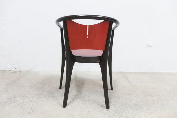 Baumann Armchairs Model Diese in Colour Wengé and Red from Pagnon Pelhaître, Set of 6-VQY-1744130