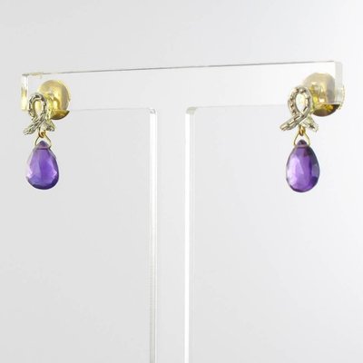 Baume Gold Amethyst Briolette Dangle Earrings, Set of 2-OLU-896365