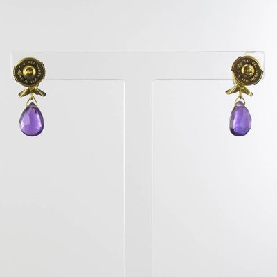 Baume Gold Amethyst Briolette Dangle Earrings, Set of 2-OLU-896365