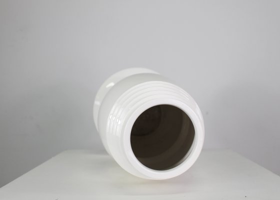 BBK Vase in White Enameled Ceramic by Sergio Asti, 1980s-IVC-2020340