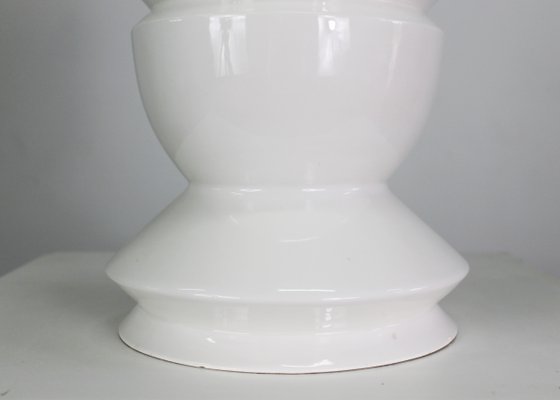 BBK Vase in White Enameled Ceramic by Sergio Asti, 1980s-IVC-2020340