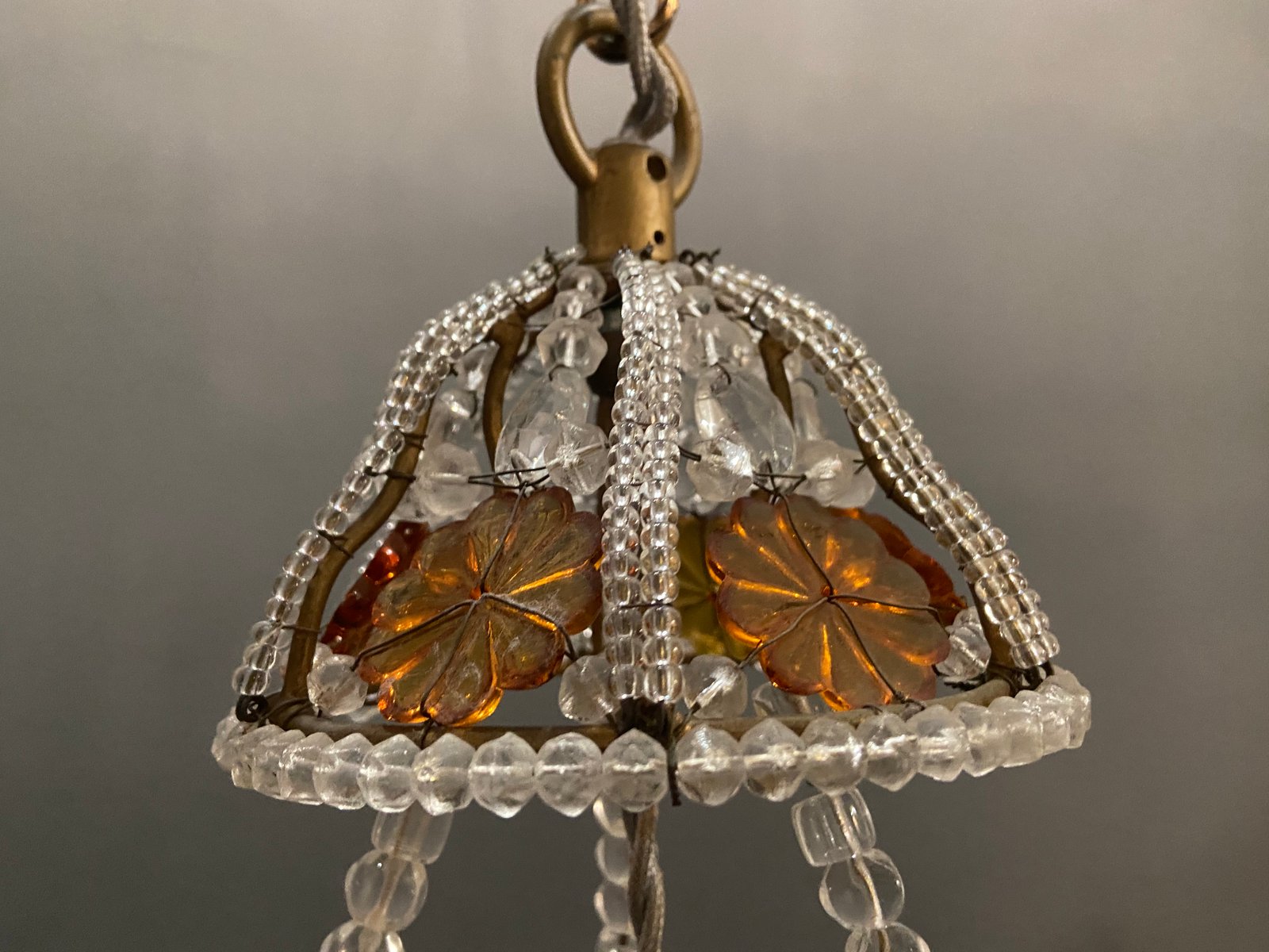 Beaded Crystal Pendant Lamps from Bacci Firenze, 1970s, Set of 2