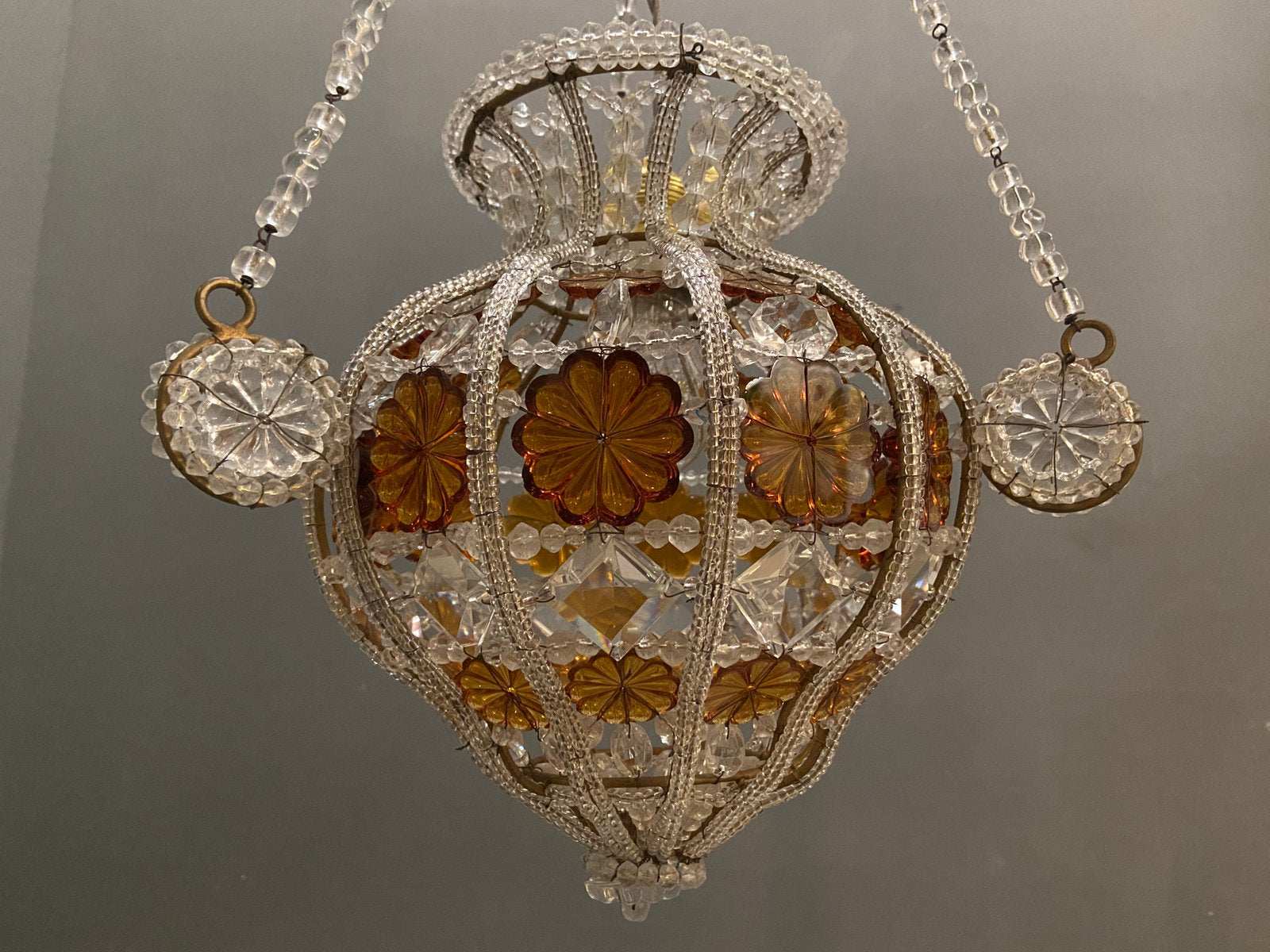 Beaded Crystal Pendant Lamps from Bacci Firenze, 1970s, Set of 2