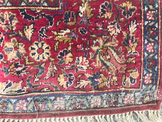 Beautiful Distressed Antique Kashan Silk Rug, 1890s-YMM-1441821