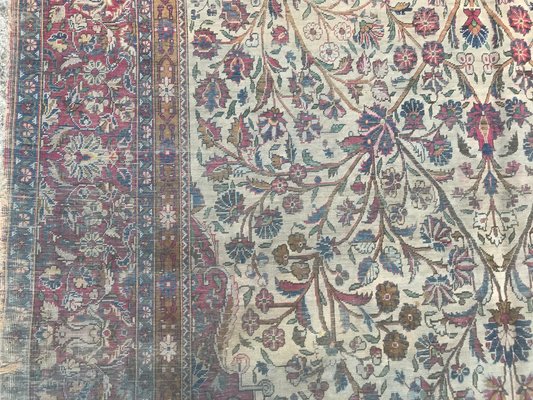 Beautiful Distressed Antique Kashan Silk Rug, 1890s-YMM-1441821