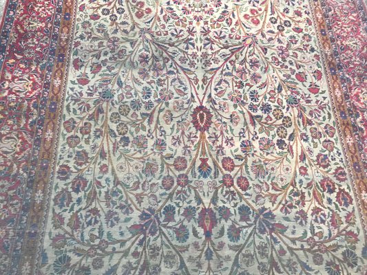 Beautiful Distressed Antique Kashan Silk Rug, 1890s-YMM-1441821