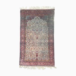 Beautiful Distressed Antique Kashan Silk Rug, 1890s-YMM-1441821