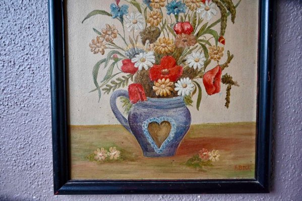 Beck, Flower Bouquet, 1940, Painting on Panel, Framed-AIU-1765031