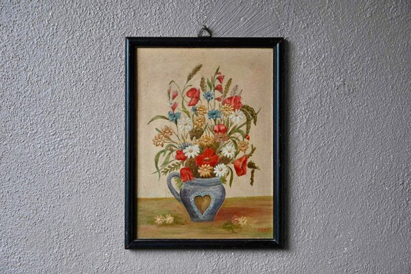 Beck, Flower Bouquet, 1940, Painting on Panel, Framed-AIU-1765031