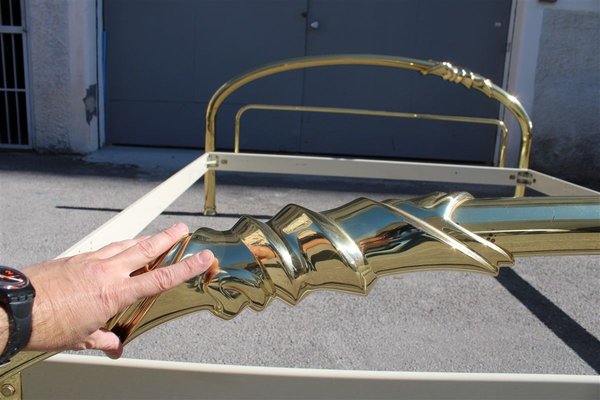 Bed in Solid Brass from Lipparini, 1970s-EH-753739