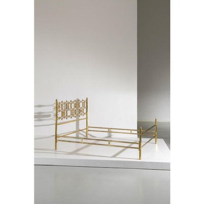 Bed with Brass Details by Osvaldo Borsani & Arnaldo Pomodoro, 1950s-MBH-1032512