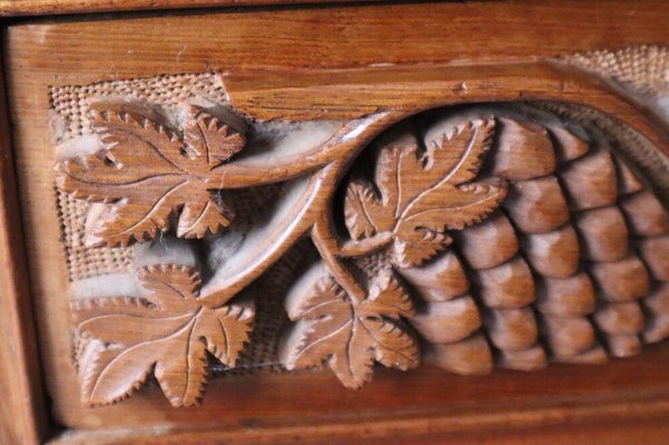 Bedside Table in Teak with Cerb Carvings-ESB-1376675