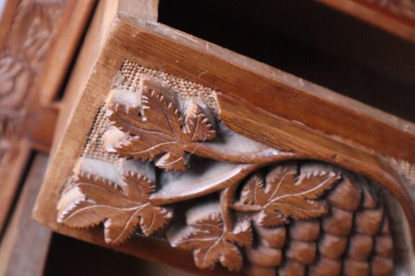 Bedside Table in Teak with Cerb Carvings-ESB-1376675