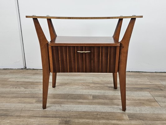 Bedside Table in Walnut and Maple with Formica Top attributed to Giò Ponti for La Permanente Mobili Cantù, 1940s-ZUW-2023626