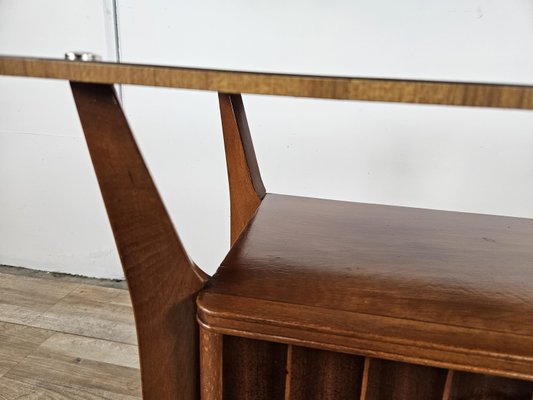 Bedside Table in Walnut and Maple with Formica Top attributed to Giò Ponti for La Permanente Mobili Cantù, 1940s-ZUW-2023626