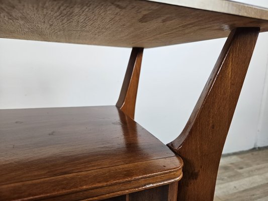 Bedside Table in Walnut and Maple with Formica Top attributed to Giò Ponti for La Permanente Mobili Cantù, 1940s-ZUW-2023626