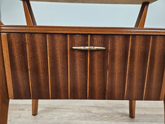 Bedside Table in Walnut and Maple with Formica Top attributed to Giò Ponti for La Permanente Mobili Cantù, 1940s-ZUW-2023626