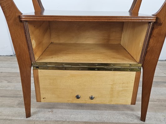 Bedside Table in Walnut and Maple with Formica Top attributed to Giò Ponti for La Permanente Mobili Cantù, 1940s-ZUW-2023626