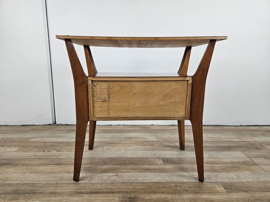 Bedside Table in Walnut and Maple with Formica Top attributed to Giò Ponti for La Permanente Mobili Cantù, 1940s-ZUW-2023626