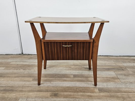 Bedside Table in Walnut and Maple with Formica Top attributed to Giò Ponti for La Permanente Mobili Cantù, 1940s-ZUW-2023626