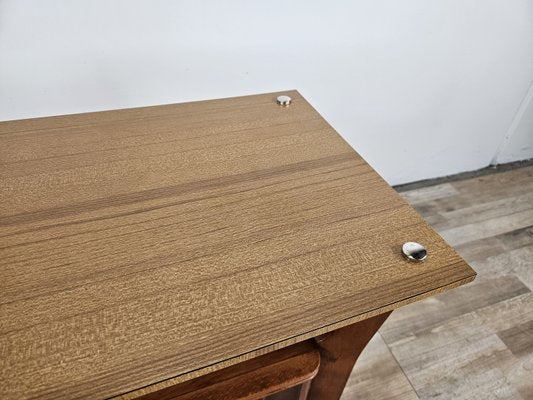 Bedside Table in Walnut and Maple with Formica Top attributed to Giò Ponti for La Permanente Mobili Cantù, 1940s-ZUW-2023626