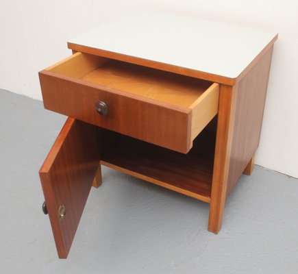 Bedside Table in Walnut & Formica, 1950s-PF-1063701