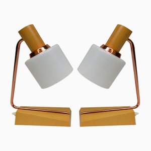 Bedside Table Lamps in Copper and Glass from Temde, 1960s, Set of 2-EY-1320286