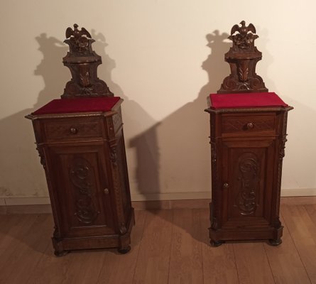 Bedside Tables and Chest of Drawers in Walnut, 19th Century, Set of 3-BZF-1787688