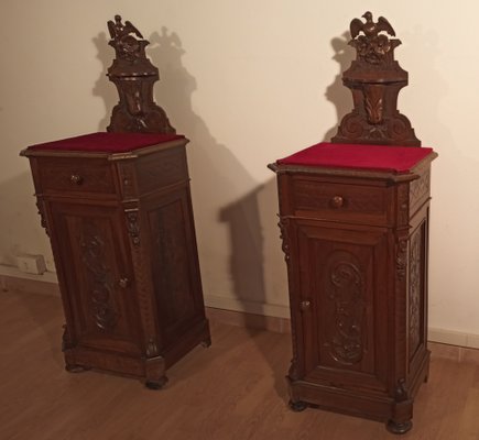 Bedside Tables and Chest of Drawers in Walnut, 19th Century, Set of 3-BZF-1787688