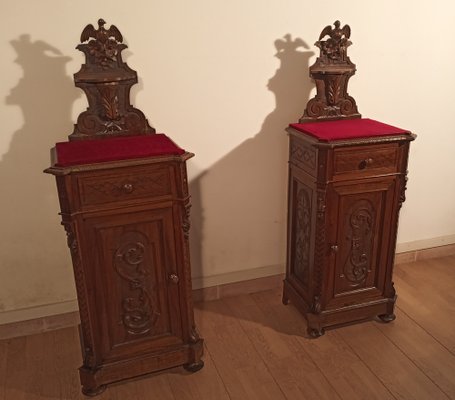 Bedside Tables and Chest of Drawers in Walnut, 19th Century, Set of 3-BZF-1787688