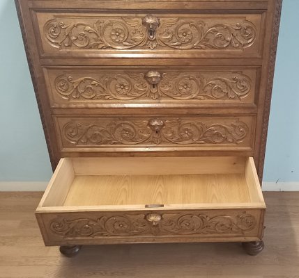 Bedside Tables and Chest of Drawers in Walnut, 19th Century, Set of 3-BZF-1787688