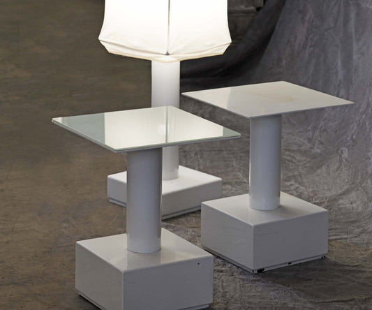 Bedside Tables and Floor Lamp by Ludwing Mies Van Der Rohe for Alivar, Set of 3