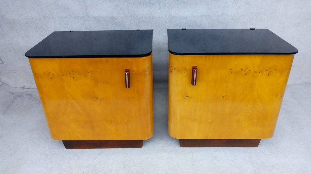 Bedside Tables by Jindřich Halabala for Up Races, 1960s, Set of 2