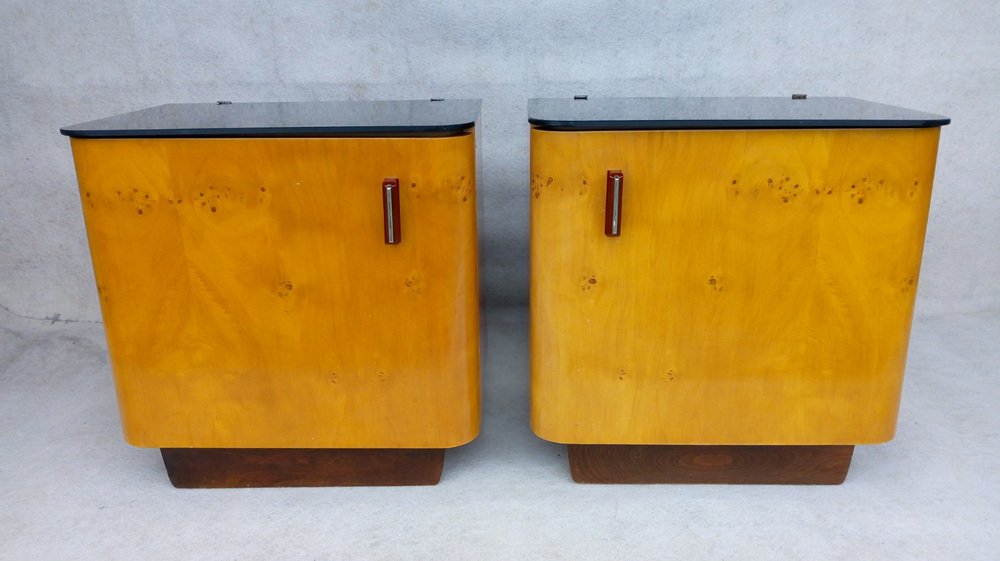 Bedside Tables by Jindřich Halabala for Up Races, 1960s, Set of 2