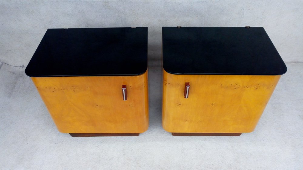 Bedside Tables by Jindřich Halabala for Up Races, 1960s, Set of 2