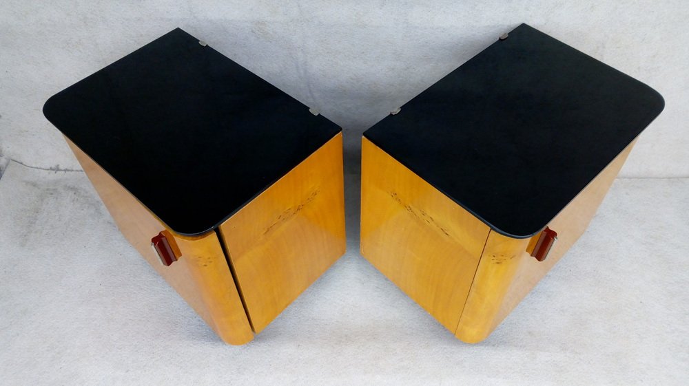 Bedside Tables by Jindřich Halabala for Up Races, 1960s, Set of 2