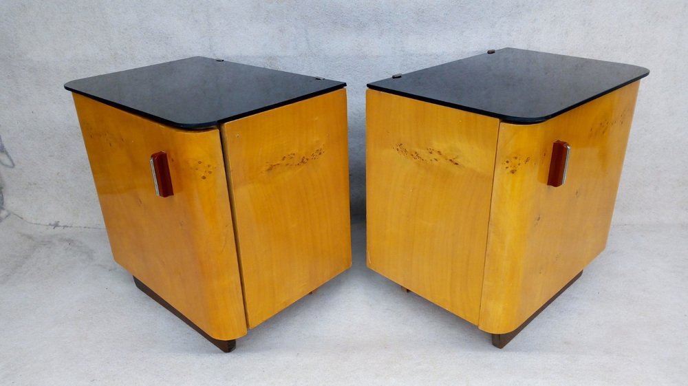 Bedside Tables by Jindřich Halabala for Up Races, 1960s, Set of 2