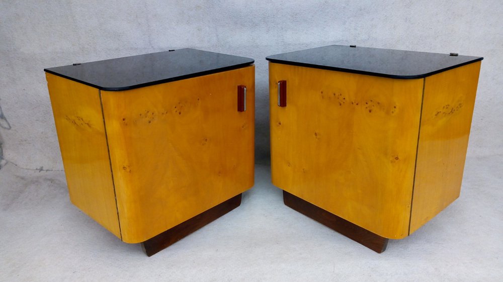 Bedside Tables by Jindřich Halabala for Up Races, 1960s, Set of 2