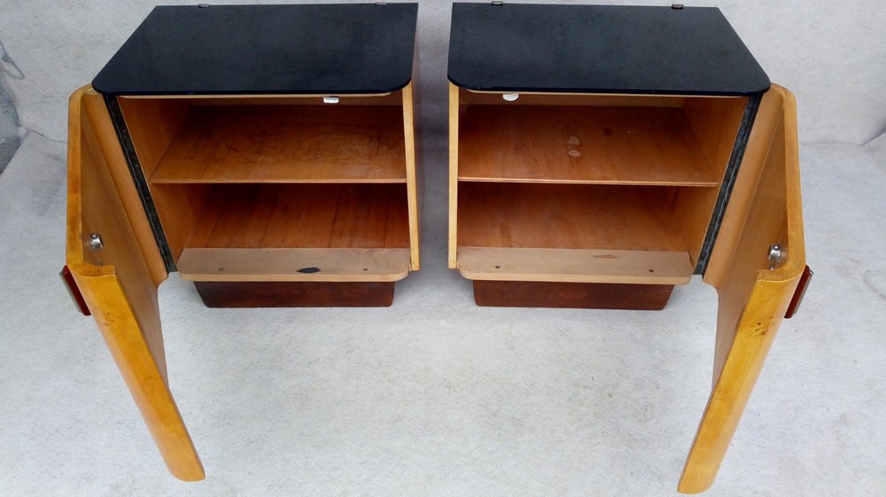 Bedside Tables by Jindřich Halabala for Up Races, 1960s, Set of 2